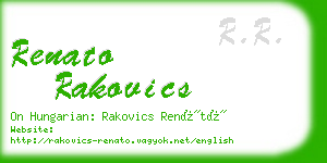 renato rakovics business card